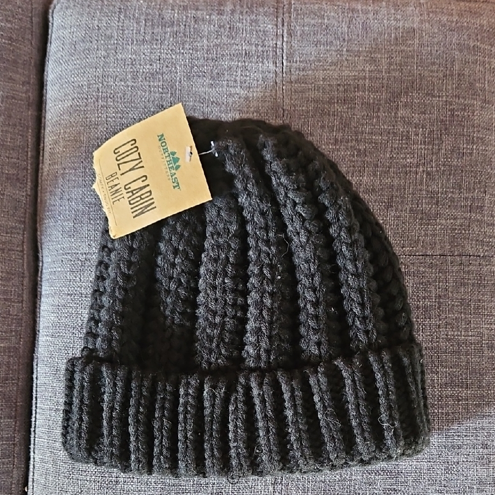 Northeast Cozy Cabin Beanie Black Knit Hat